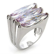 80306 - Rhodium Brass Ring with AAA Grade CZ  in Light Amethyst-0