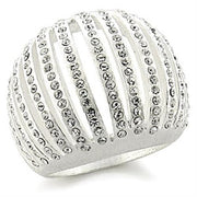 9W175 - Silver Brass Ring with Top Grade Crystal  in Clear-0