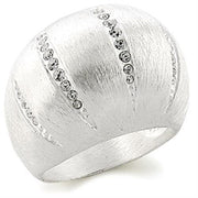 9W177 - Silver Brass Ring with Top Grade Crystal  in Clear-0
