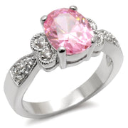 9X045 - High-Polished 925 Sterling Silver Ring with AAA Grade CZ  in Rose-0