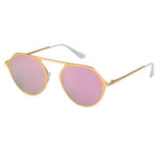 DRESDEN | Modern Flat Top Slender Round Sunglasses-0