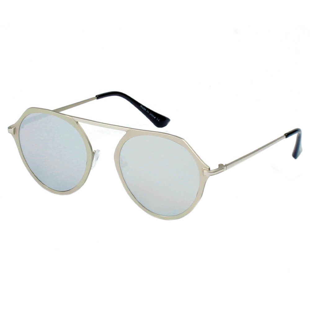 DRESDEN | Modern Flat Top Slender Round Sunglasses-6