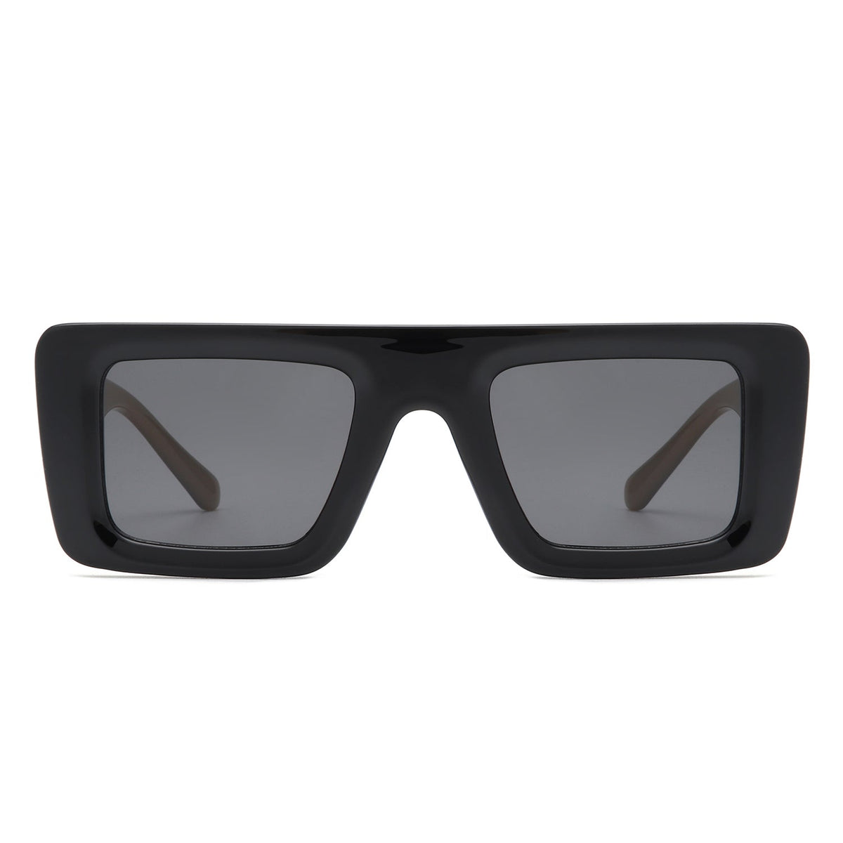 Lumos - Square Retro Two-Tone Thick Frame Flat-Top Sunglasses-1