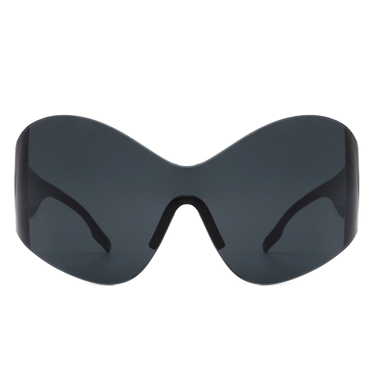 Oriel - Rimless Oversized Wraparound Shield Women Sunglasses-1