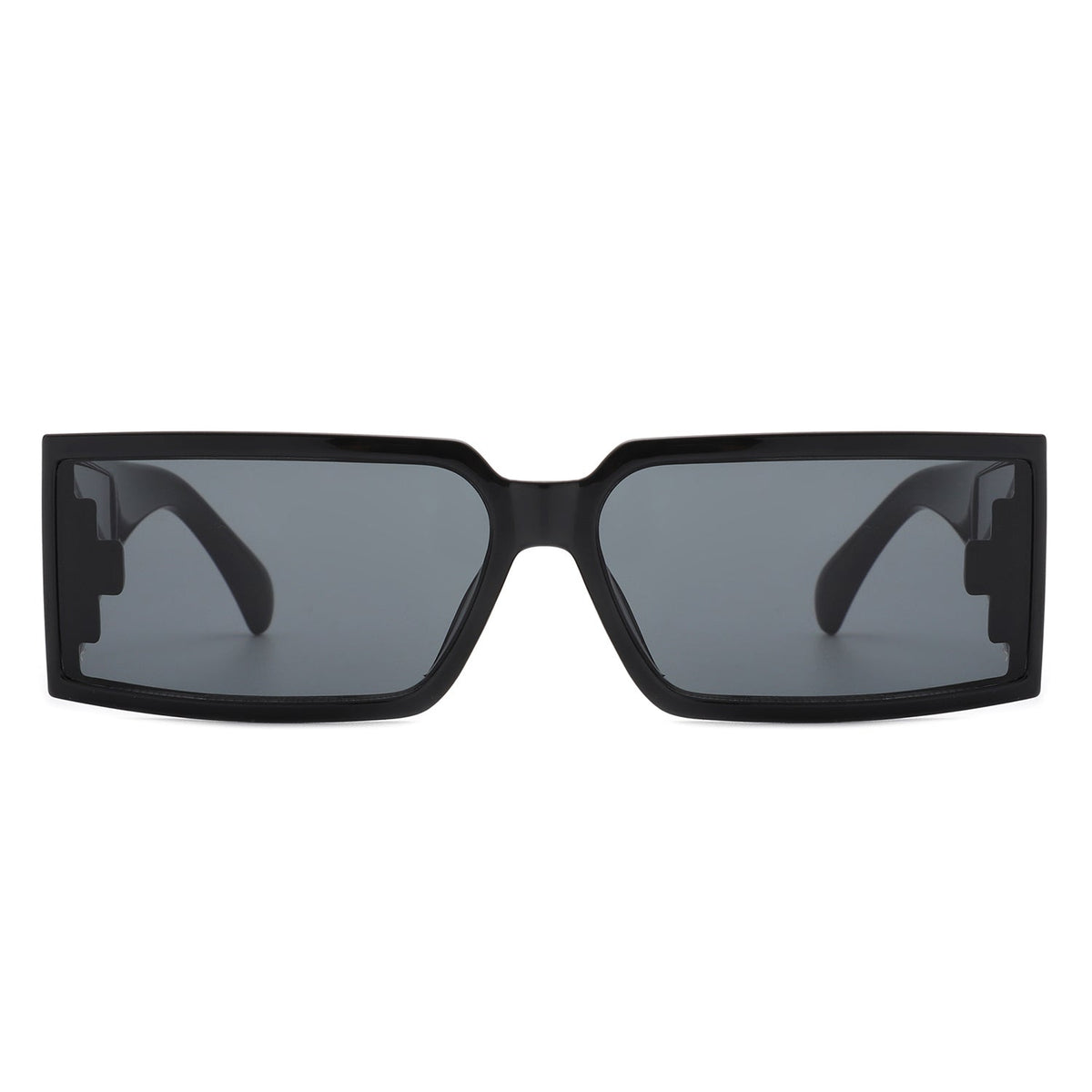 Daylumin - Retro Rectangle Chunky Square Wrap Around Sunglasses-2
