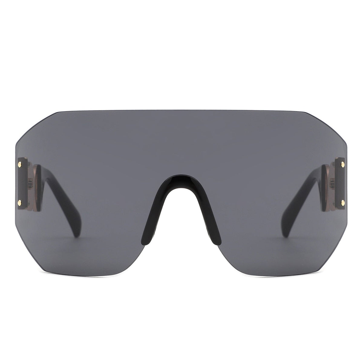 Brio - Oversized Bold Square Retro Rimless Sunglasses-1