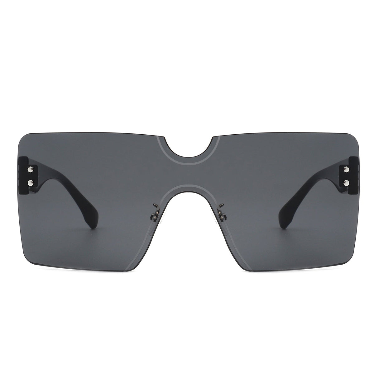 Yellowyx - Square Rimless Oversize Flat Top Retro Frameless Sunglasses-1
