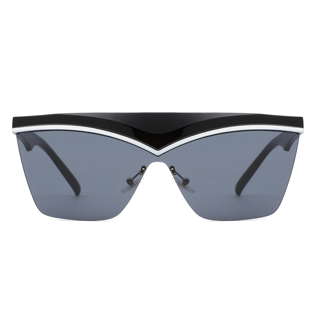 Lythia - Semi-Rimless Fashion Flat Top Sunglasses-1