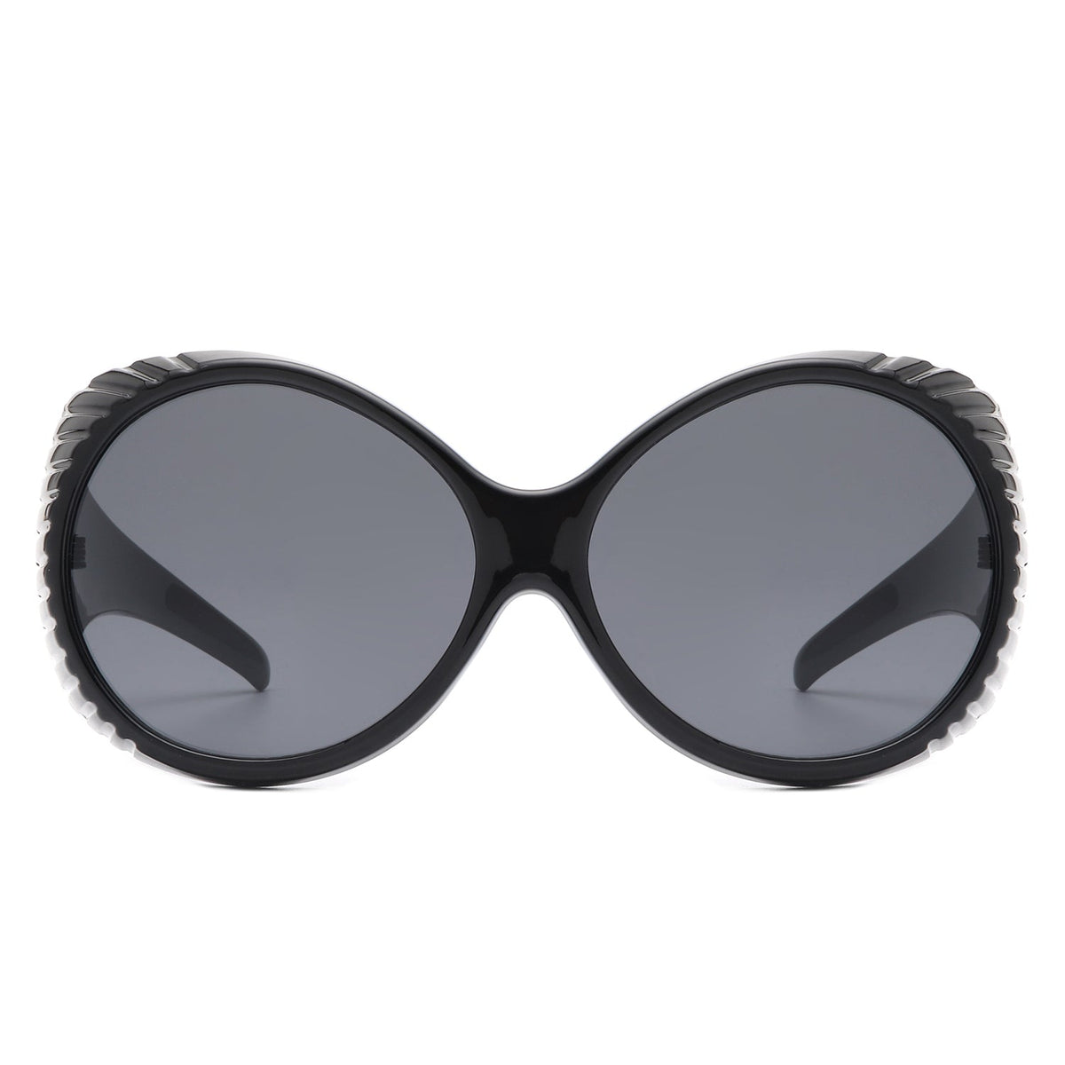 Radiant - Oversized Round Wrap-Around Fashion Women's Sunglasses-1