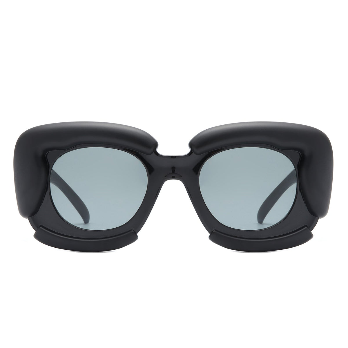 Twirl - Square Geometric Irregular Chunky Fashion Futuristic Sunglasses-1
