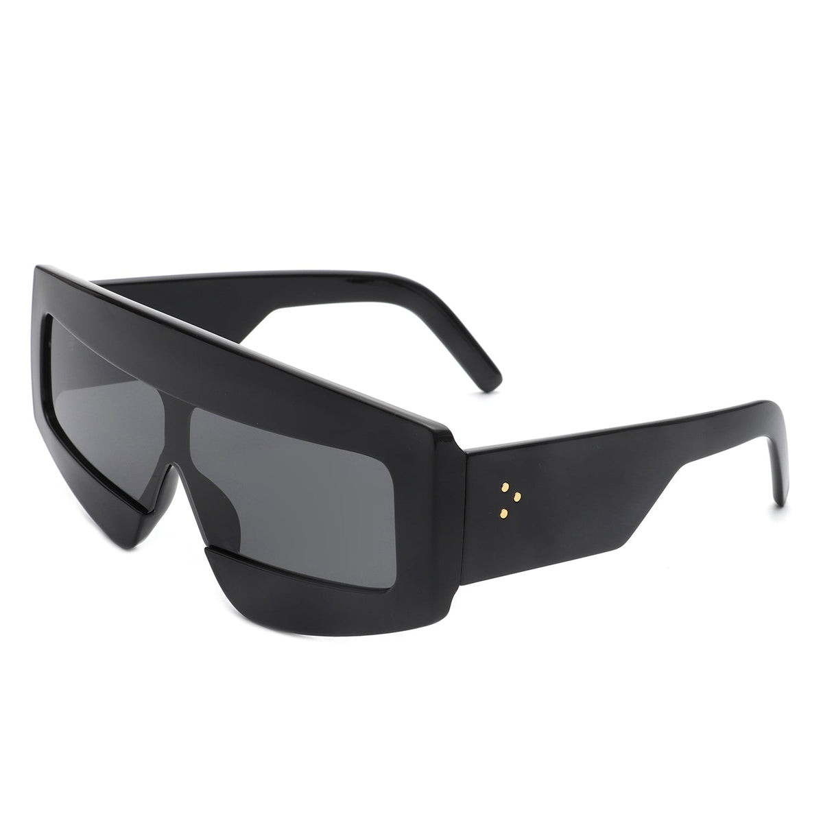 Celestia - Oversized Rectangle Square Tinted Flat Top Sunglasses-4