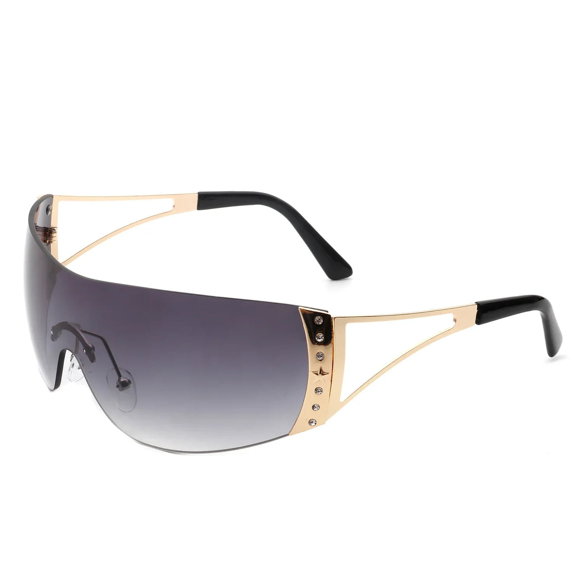 Vaeris - Rimless Rectangle Chic Rhinestone Luxury Sunglasses-5