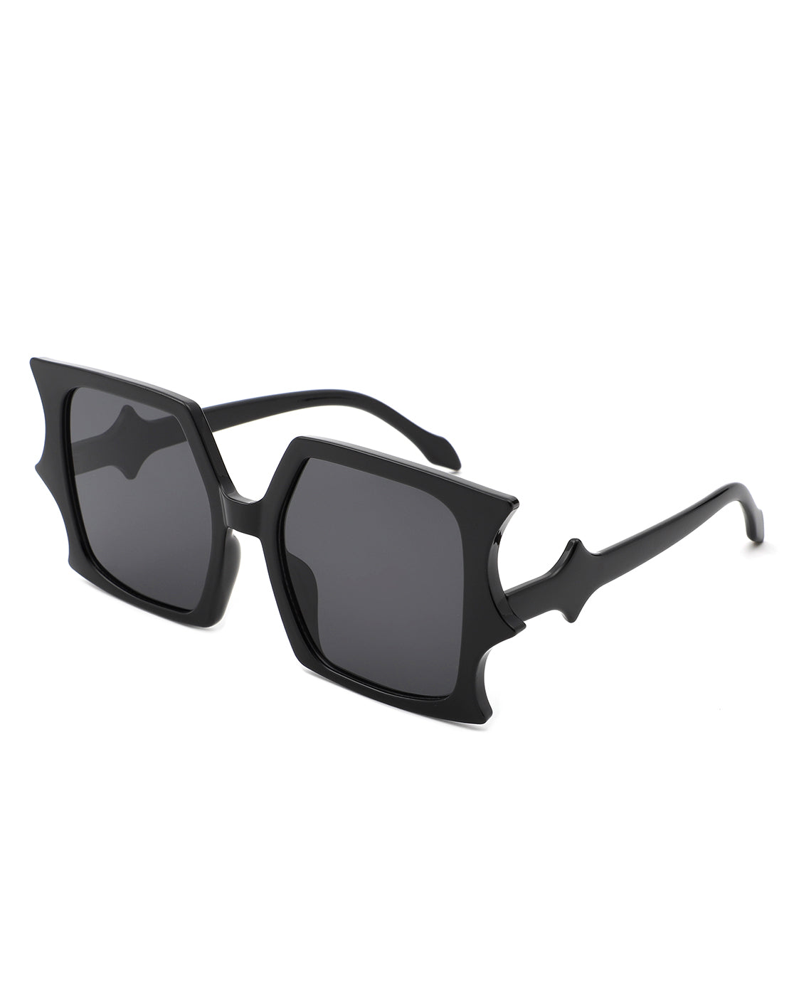 Sylas - Flat Top Irregular Bat Wing Square Sunglasses-2