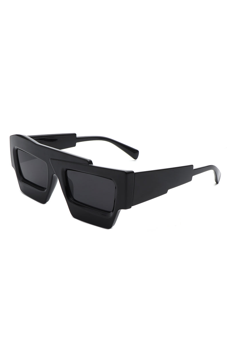 Brynden - Futuristic Square Irregular Flat Top Two-Tone Sunglasses-4