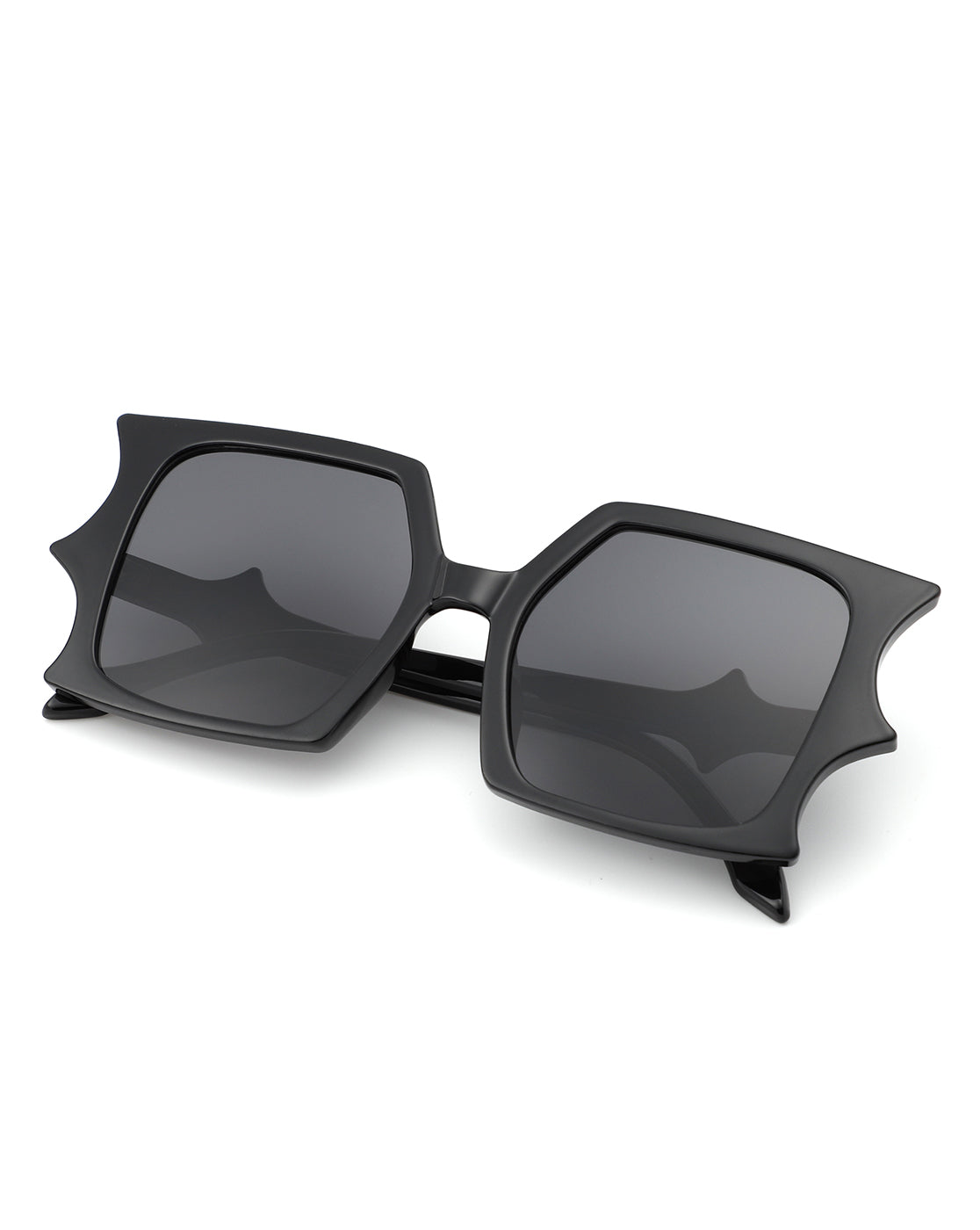 Sylas - Flat Top Irregular Bat Wing Square Sunglasses-3