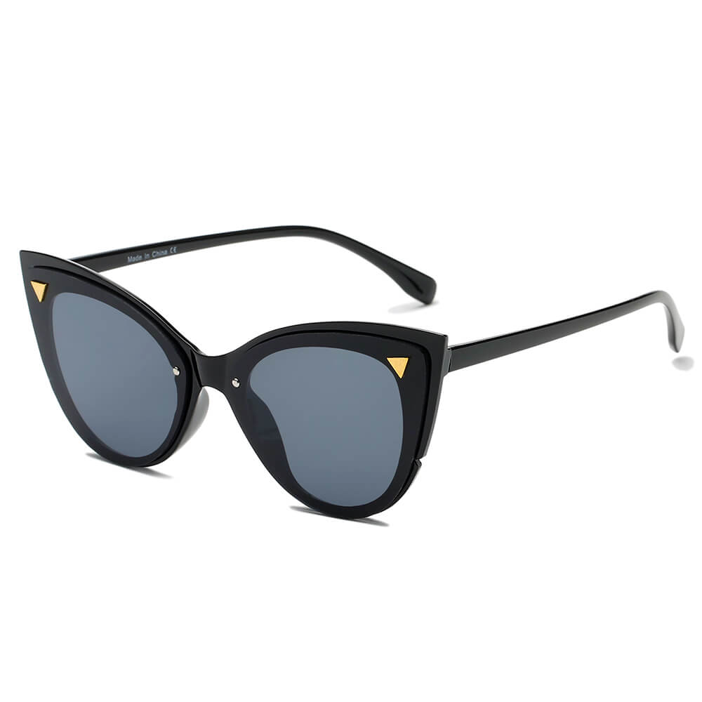 GRENOBLE | Women Retro Fashion Round Cat Eye Sunglasses-0