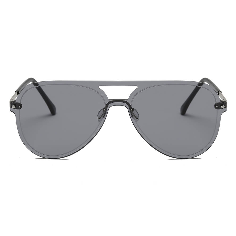 BELFAST | Unisex Flat Single Lens Aviator Fashion Sunglasses-3