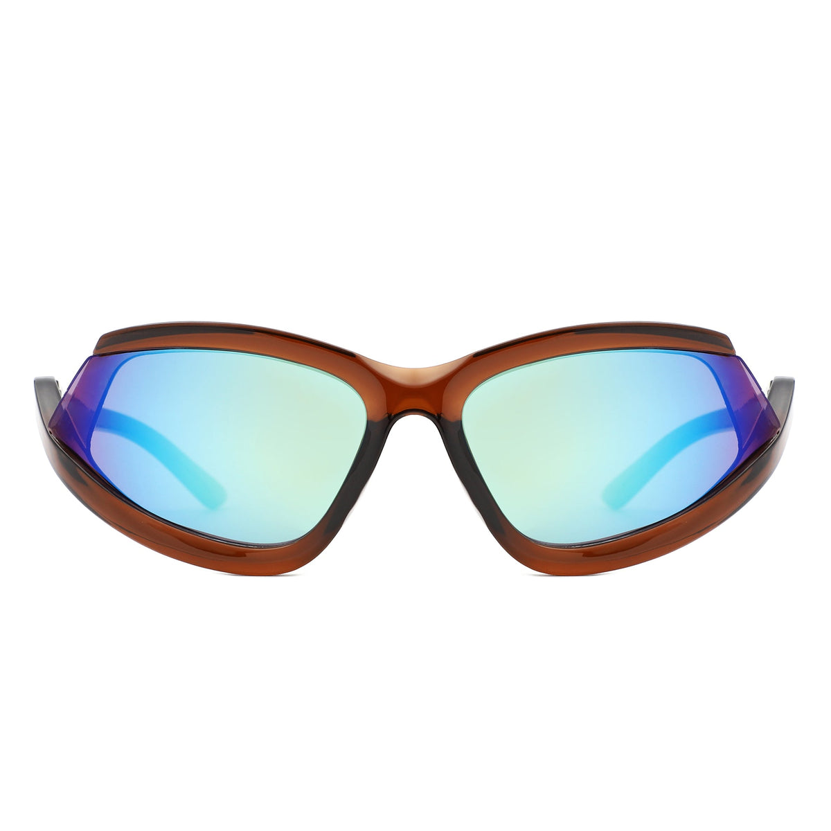 Quanta - Sporty Geometric Rectangle Wrap-Around  Sunglasses-3