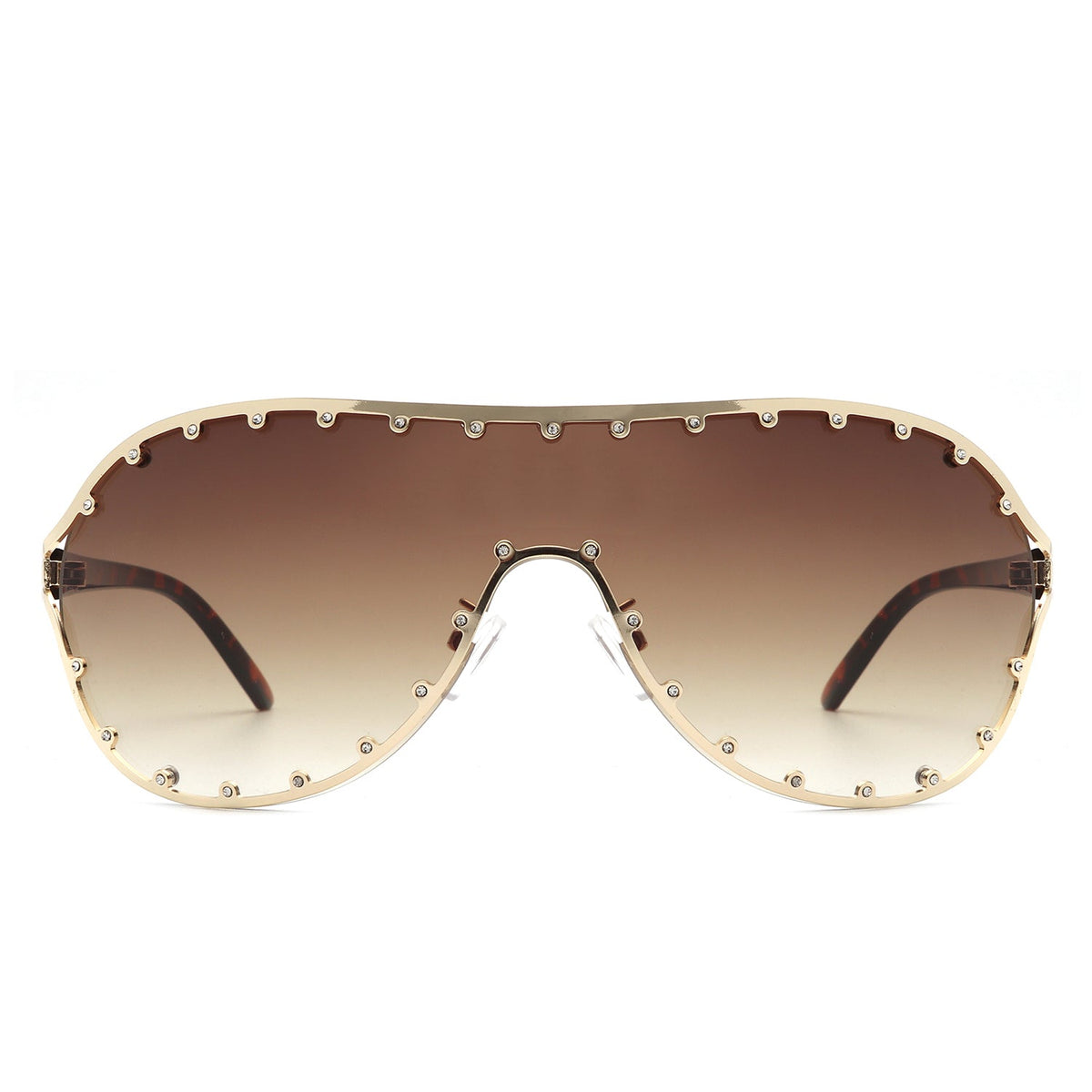 Evanesce - Oversized Aviator Rhinestone Design Women's Sunglasses-1