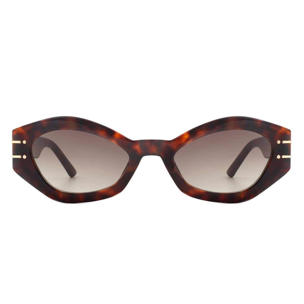 Elysiant - Geometric Oval Slim Fashion Round Cat Eye Sunglasses-1