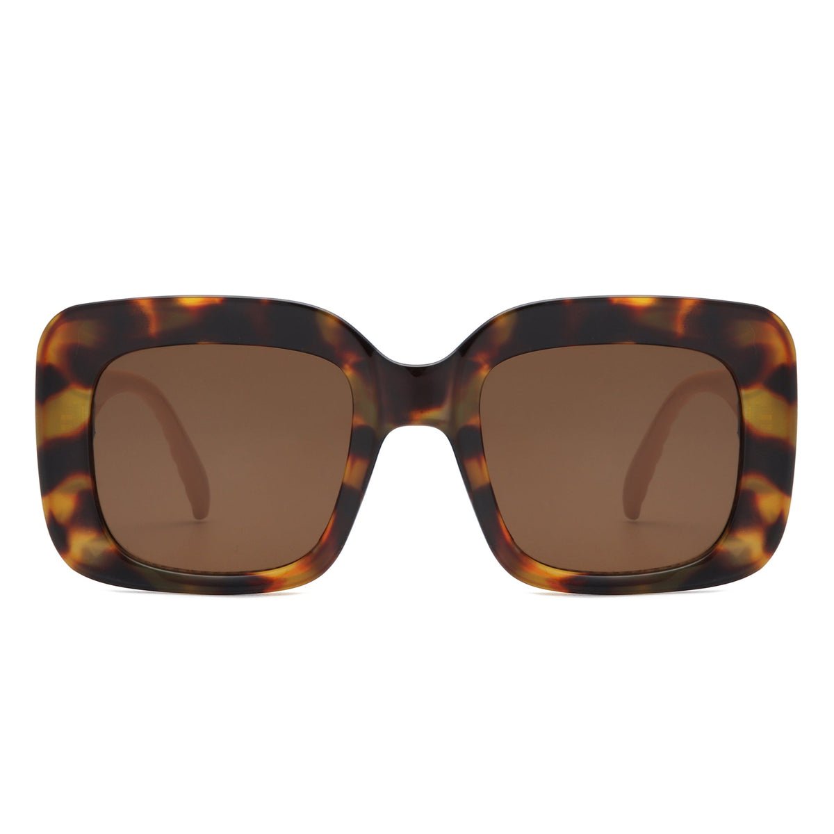 Vaelos - Chunky Flat Top Square  Thick Frame Sunglasses-3