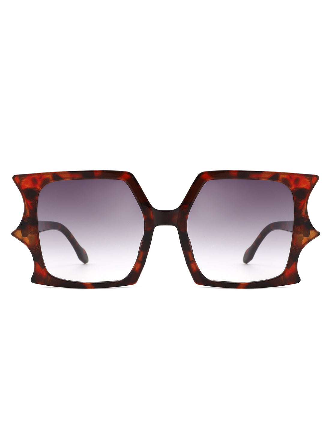 Sylas - Flat Top Irregular Bat Wing Square Sunglasses-4