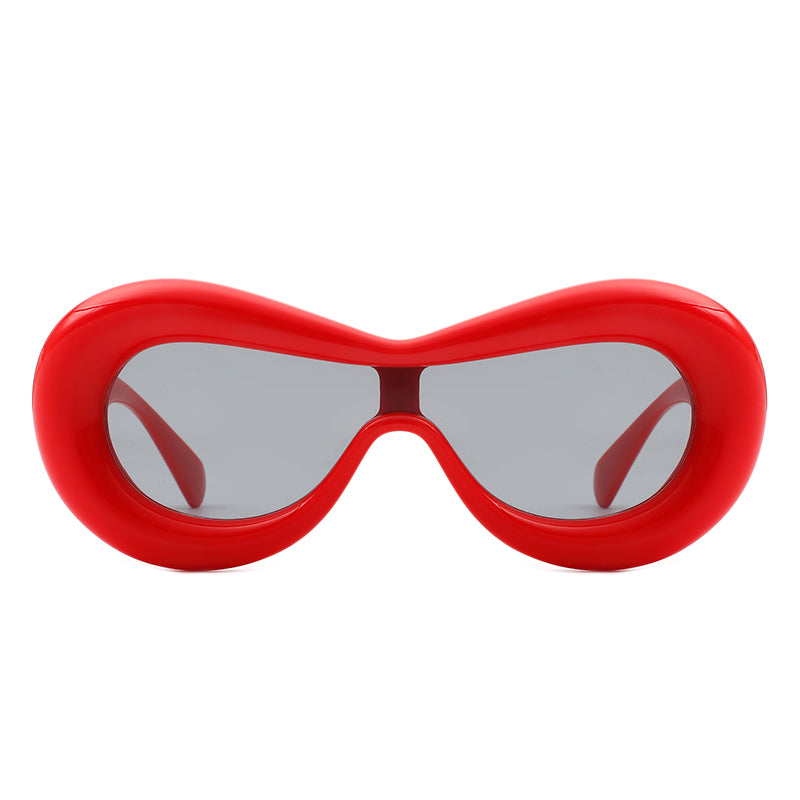 Argo - Oversized Y2K Inflated Frame One Piece Lens Sunglasses-1
