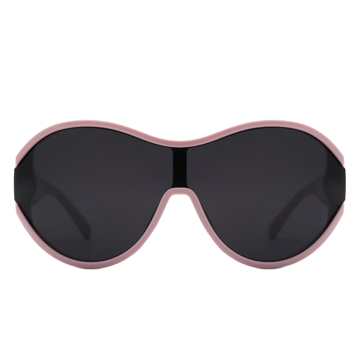 Gwyneth - Retro Oversized Oval Curved Round Sunglasses-1
