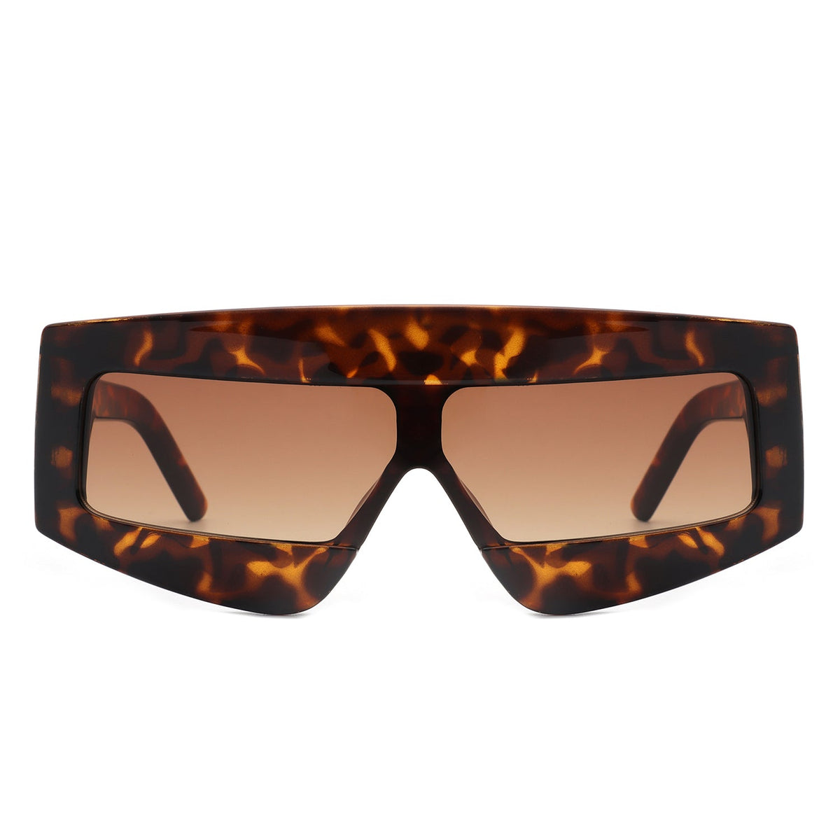 Celestia - Oversized Rectangle Square Tinted Flat Top Sunglasses-3