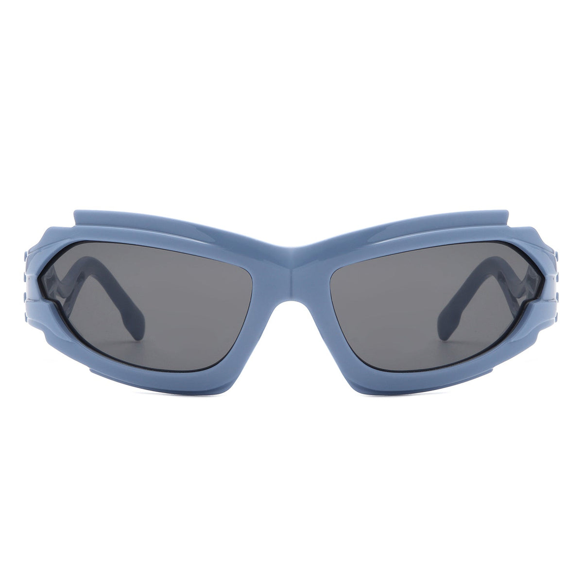 Fliyque - Geometric Rectangle Futuristic Wrap Around Sunglasses-1