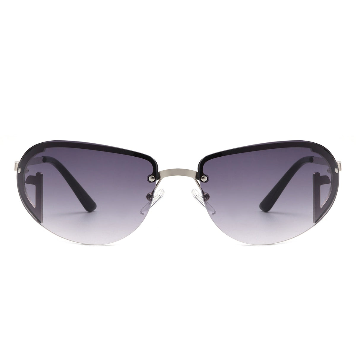 Oceandew - Retro Rimless Oval Tinted Round Sunglasses-1