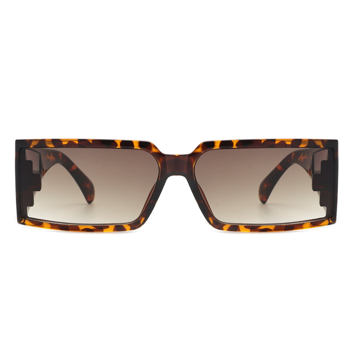 Daylumin - Retro Rectangle Chunky Square Wrap Around Sunglasses-1