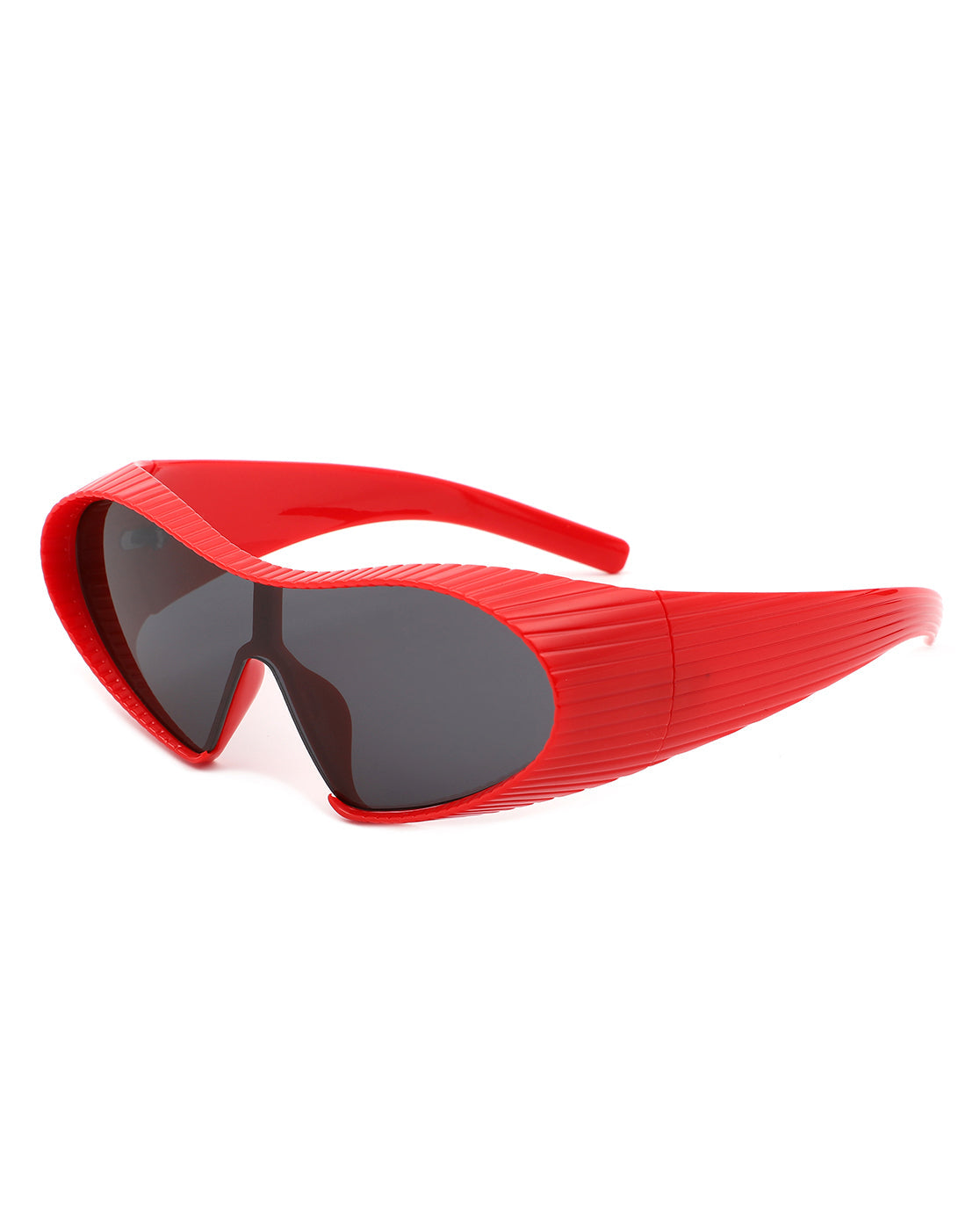 Ascary - Oversized Winged Bar Shield Sunglasses-0