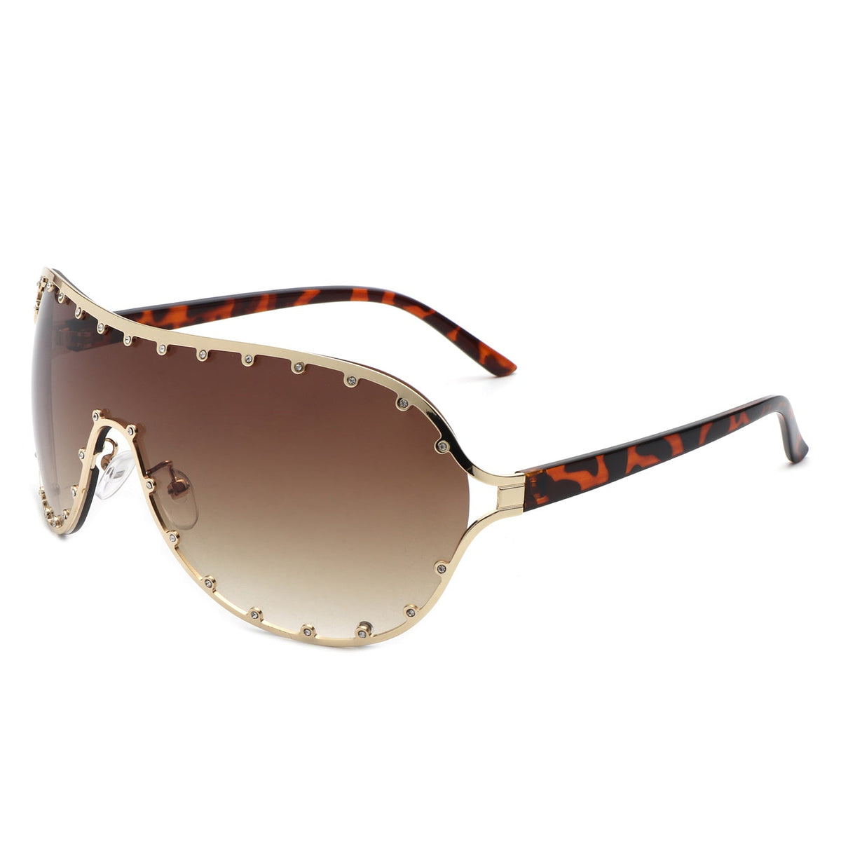 Evanesce - Oversized Aviator Rhinestone Design Women's Sunglasses-0