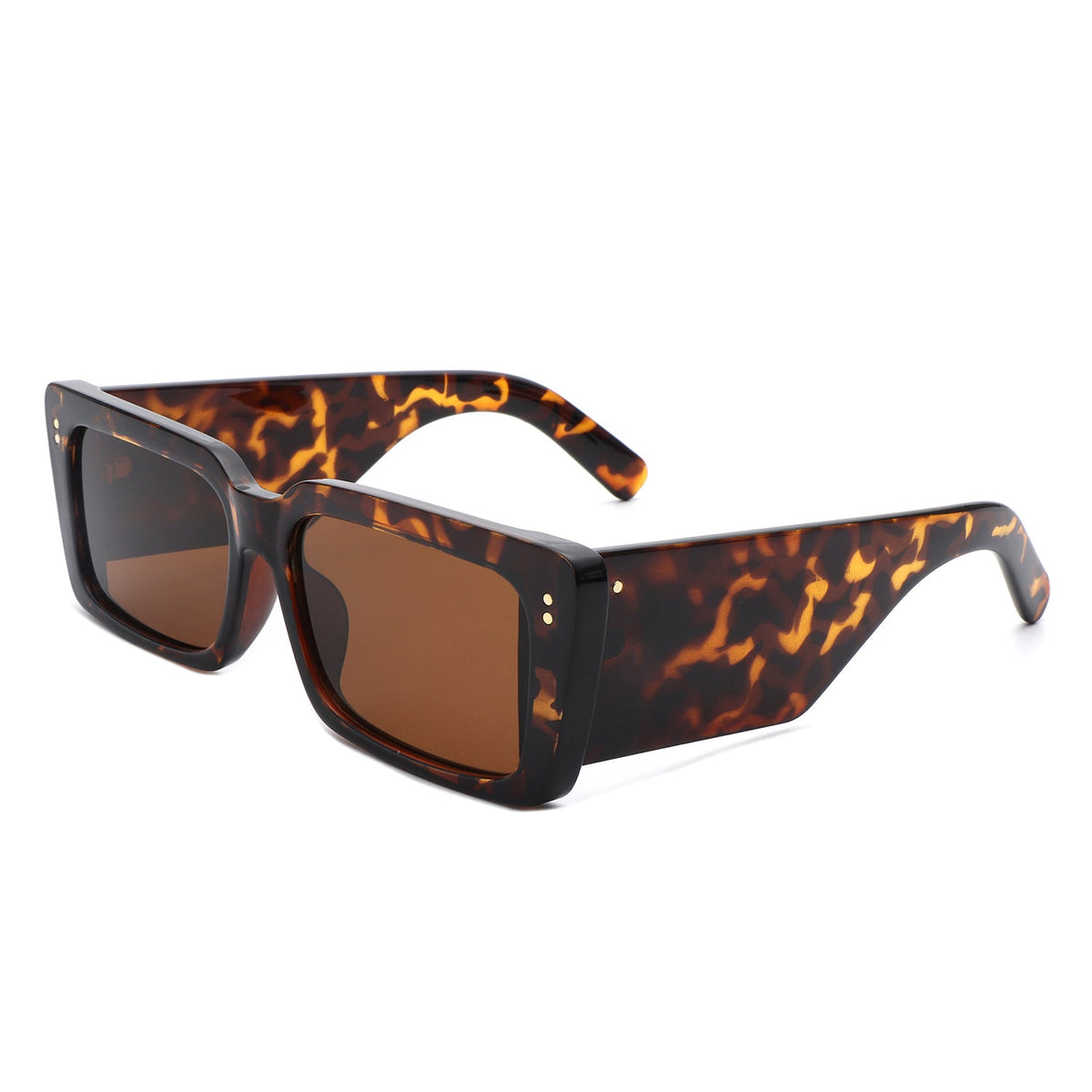 Yoplines - Retro Rectangle Square Flat Top Tinted Sunglasses-5