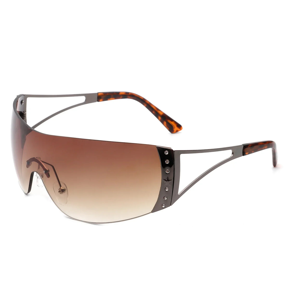Vaeris - Rimless Rectangle Chic Rhinestone Luxury Sunglasses-6