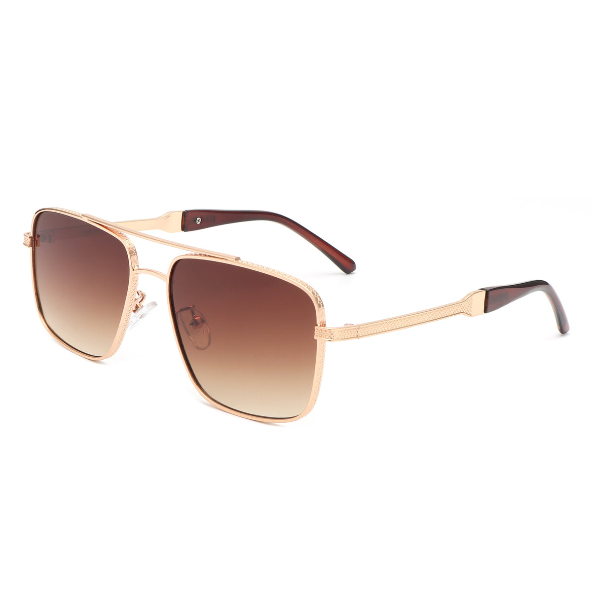 Drift - Square Flat Top Tinted Brow-Bar Fashion Sunglasses-0