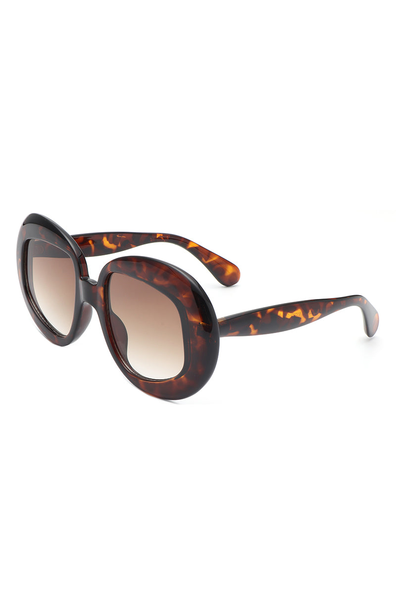 Maven - Oversized Geometric Oval Round Fashion Women's Sunglasses-4