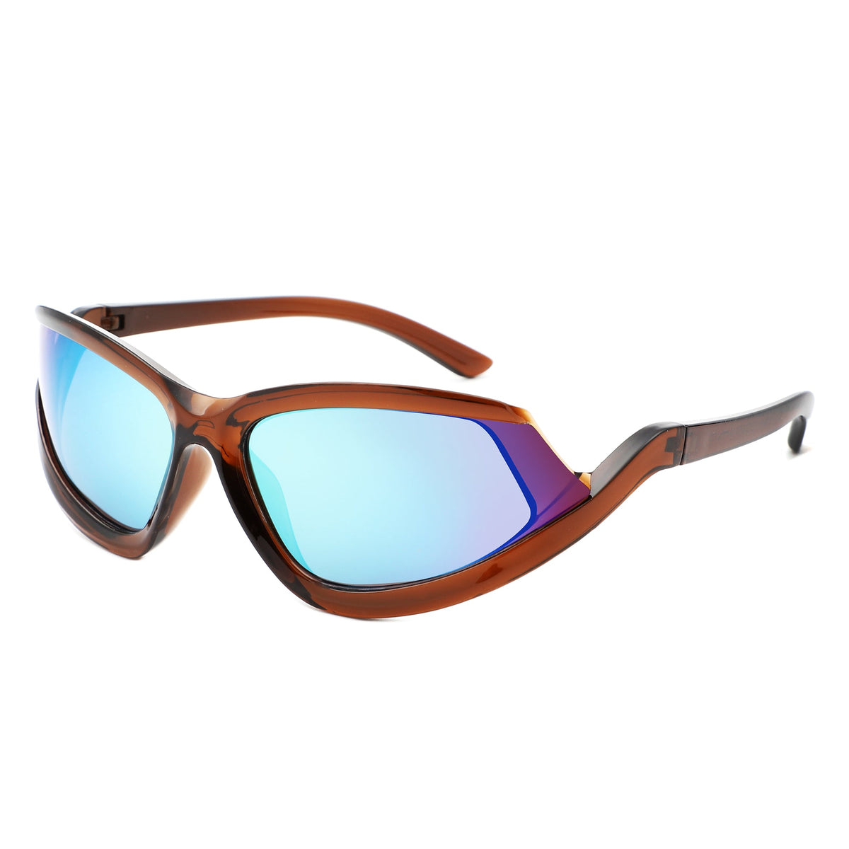 Quanta - Sporty Geometric Rectangle Wrap-Around  Sunglasses-4