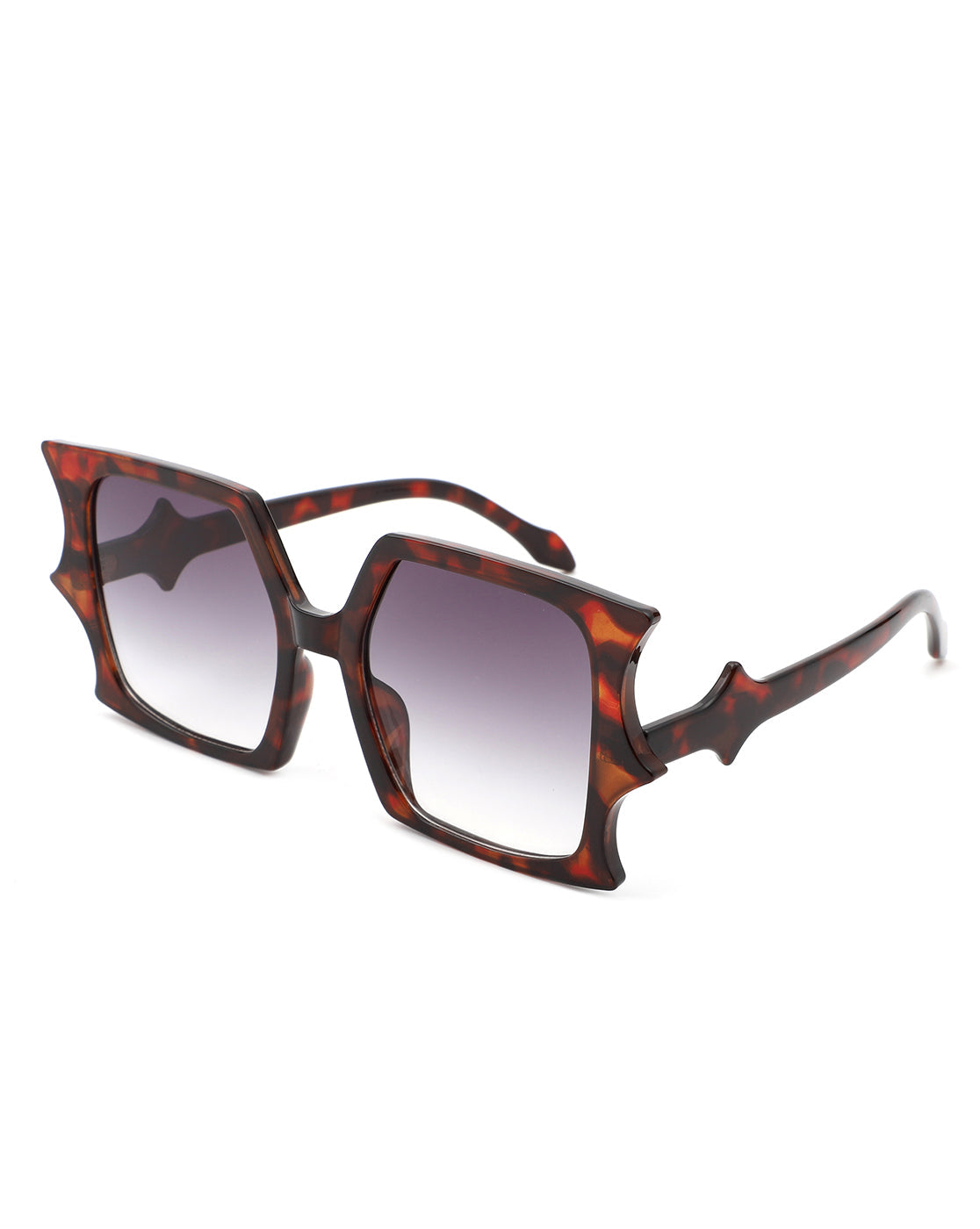 Sylas - Flat Top Irregular Bat Wing Square Sunglasses-7