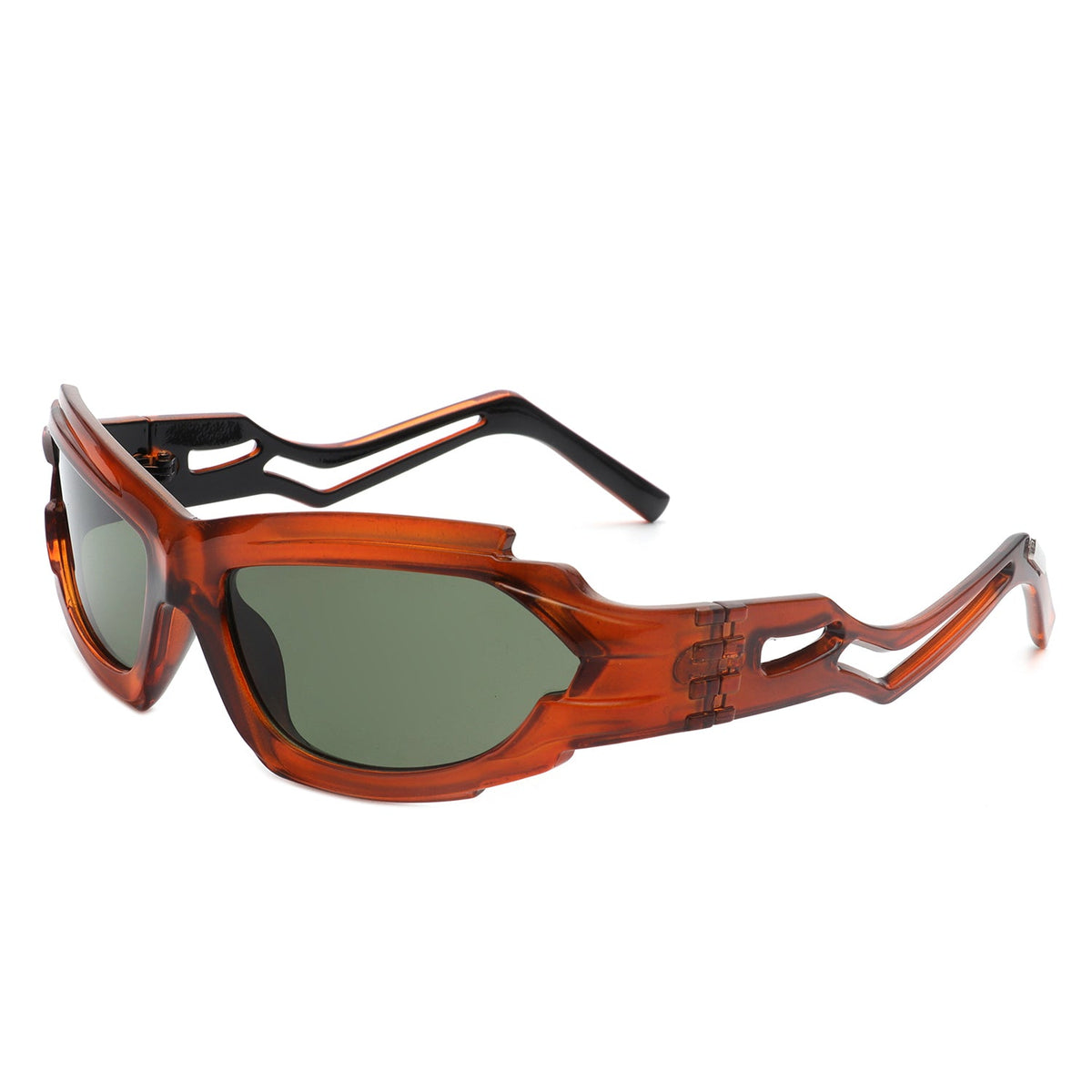 Moonhaze - Futuristic Rectangle Sport Wrap Around Sunglasses-0