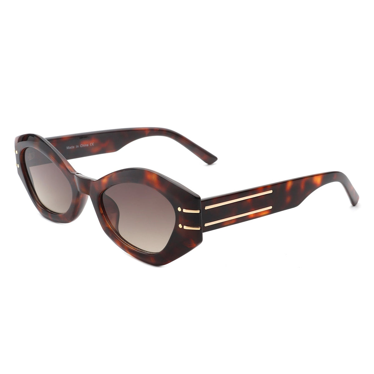 Elysiant - Geometric Oval Slim Fashion Round Cat Eye Sunglasses-0