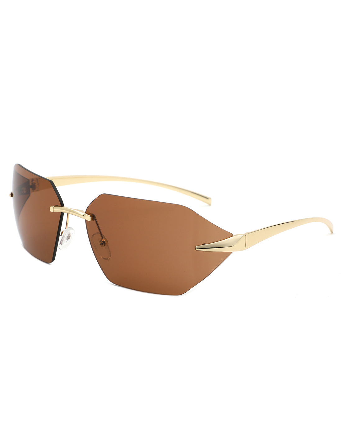 Iaclington - Rimless Wrap Around Square Frame Sunglasses-0