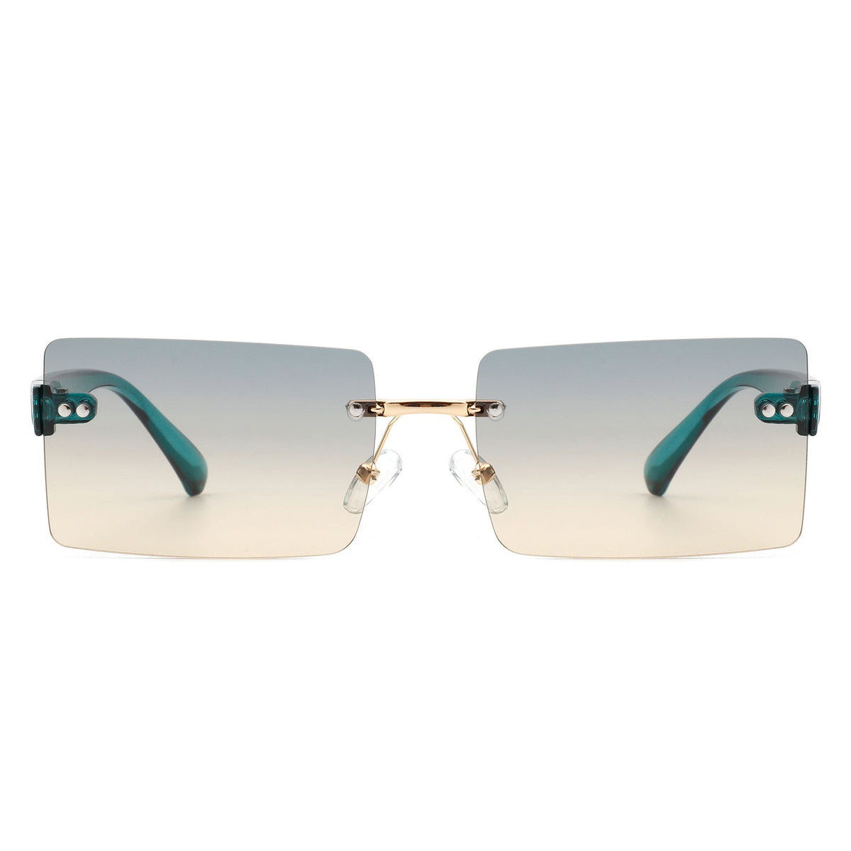 Jadesoul - Rectangle Retro Rimless Tinted Fashion Vintage Square Sunglasses-1