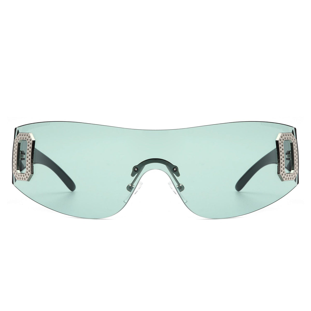 Havoc - Rimless Rectangle Sleek Wrap Around Women's Sunglasses-1