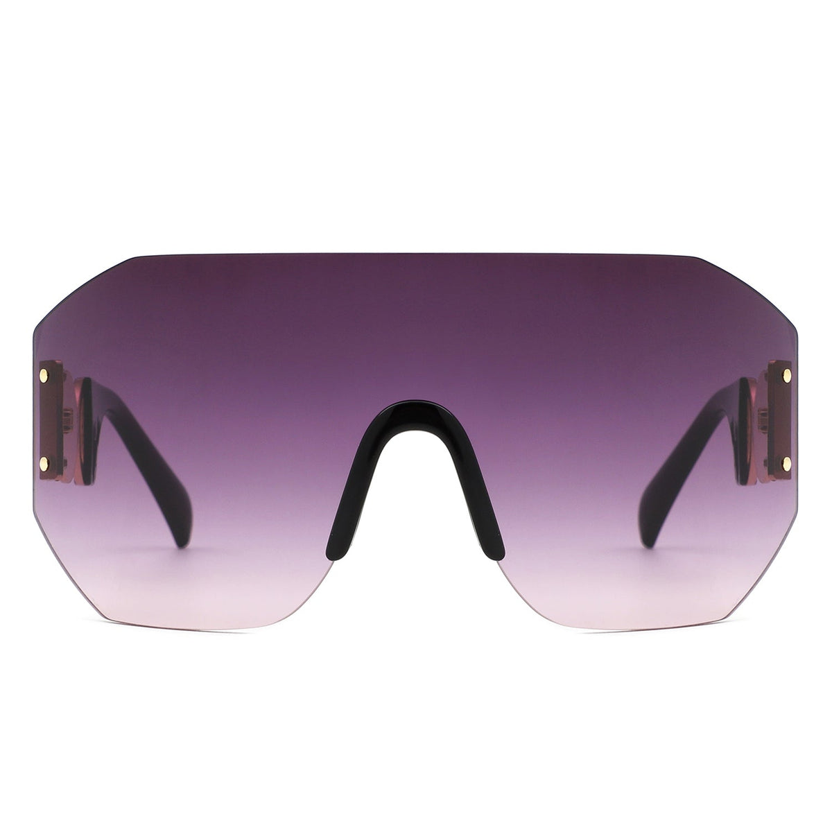 Brio - Oversized Bold Square Retro Rimless Sunglasses-4