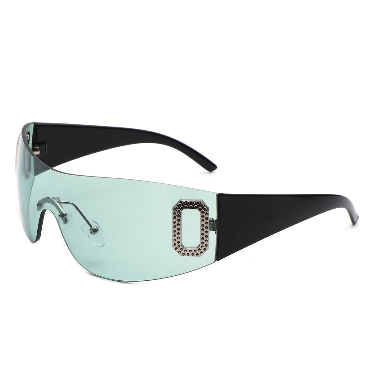 Havoc - Rimless Rectangle Sleek Wrap Around Women's Sunglasses-0