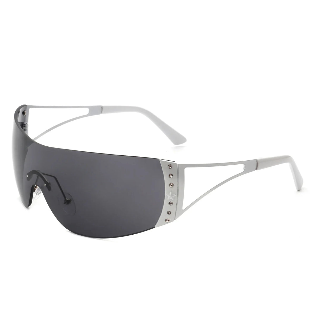 Vaeris - Rimless Rectangle Chic Rhinestone Luxury Sunglasses-7
