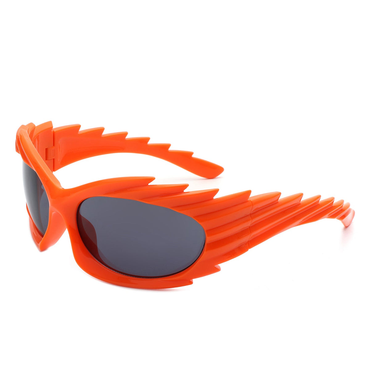 Nightgle - Rectangle Wrap Around Oval Spike Sport Sunglasses-5