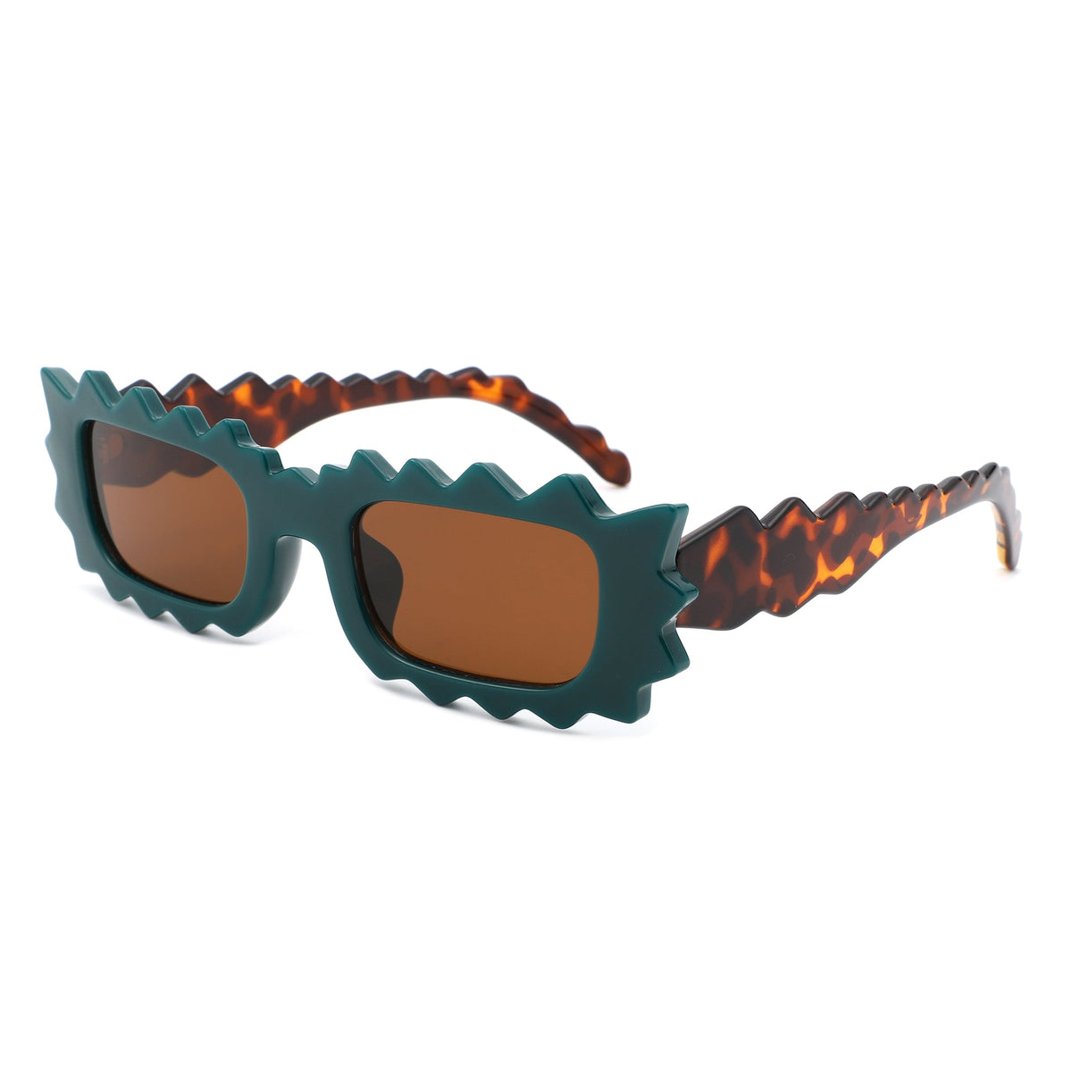 Zenn - Rectangle Modern Spike Irregular Wavy Square Sunglass-5